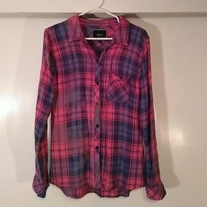 Rails Pink and Blue Flannel